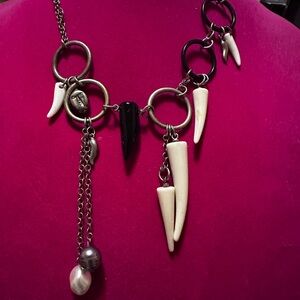 Chic Black and White Pendant Necklace